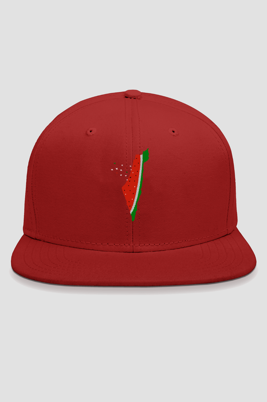 Watermelon Palestine Map DTF Printed Snapback Cap