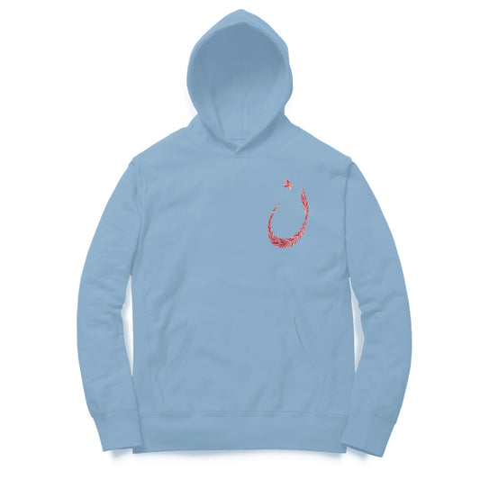 Noon Arabic Letter Carpet Hoodie - Baby Blue