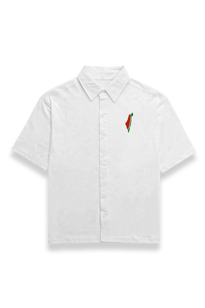 Palestine Watermelon Map Embroidery Oversized Shirt