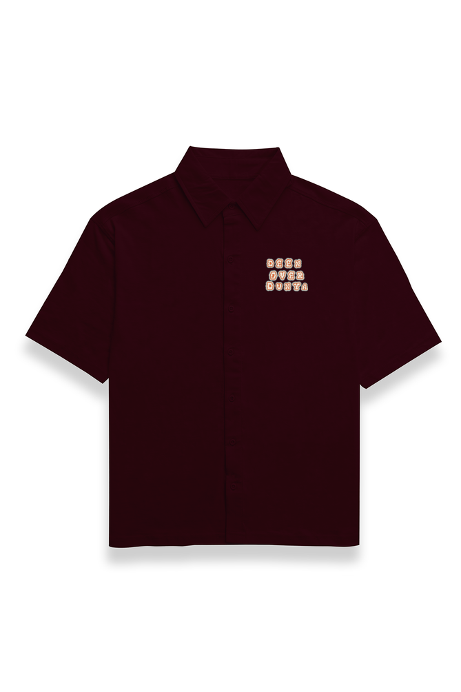 Deen Over Dunya Typography Embroidery Oversized Shirt