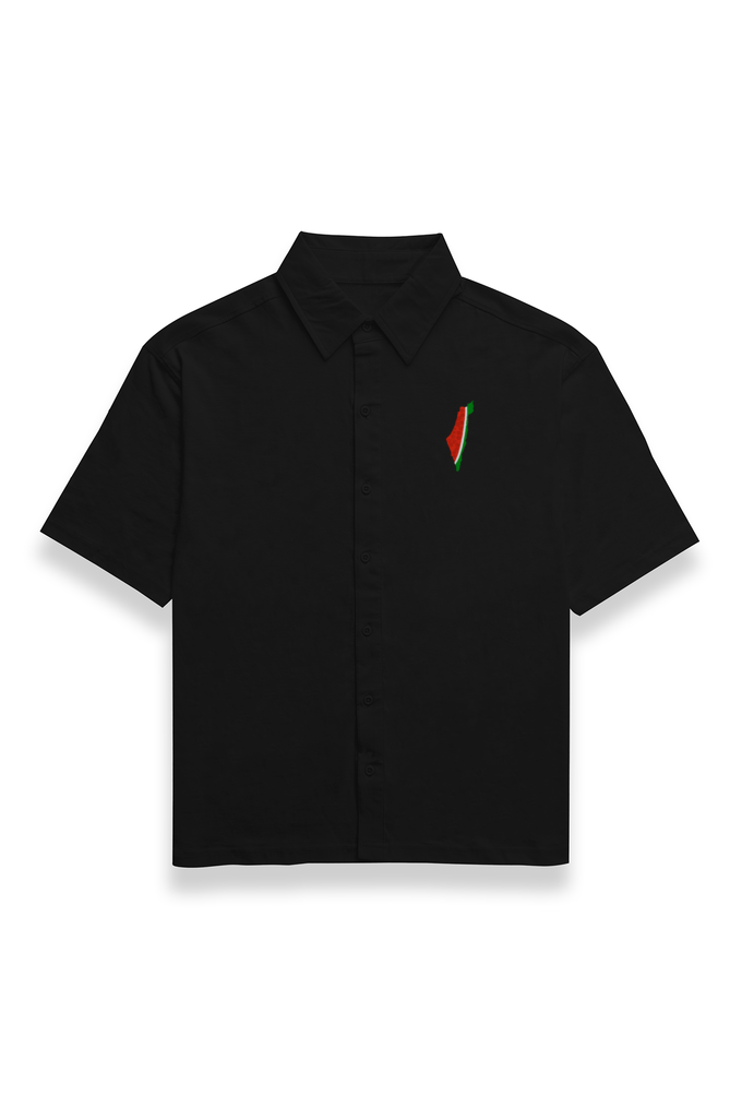 Palestine Watermelon Map Embroidery Oversized Shirt