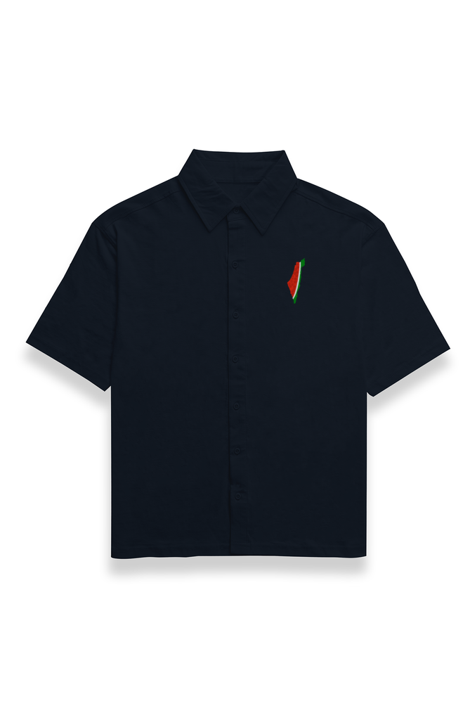 Palestine Watermelon Map Embroidery Oversized Shirt