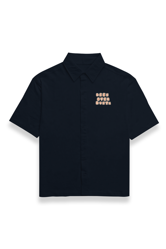 Deen Over Dunya Typography Embroidery Oversized Shirt