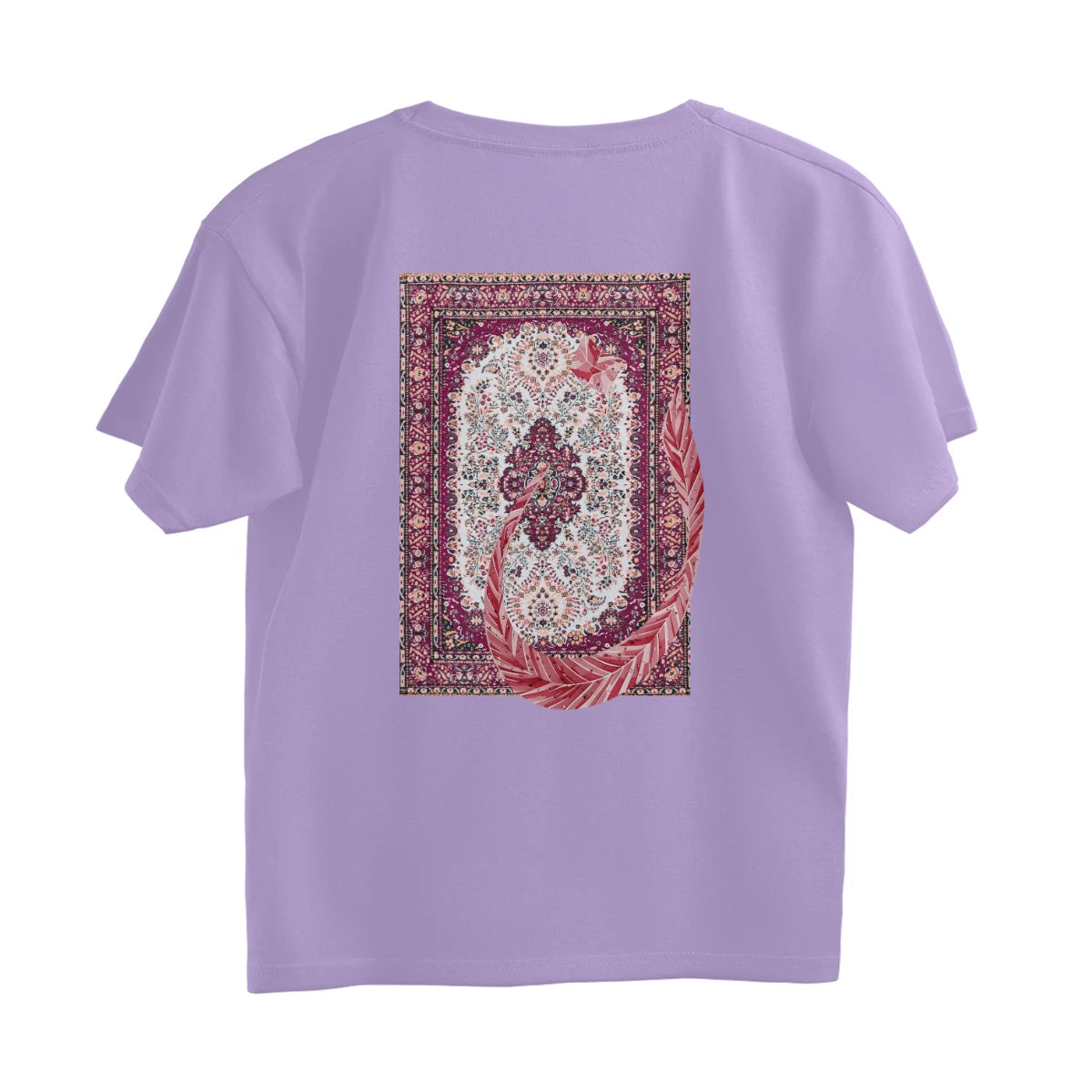 Arabic Letter Noon With Carpet Oversized Tshirt - Iris Lavender