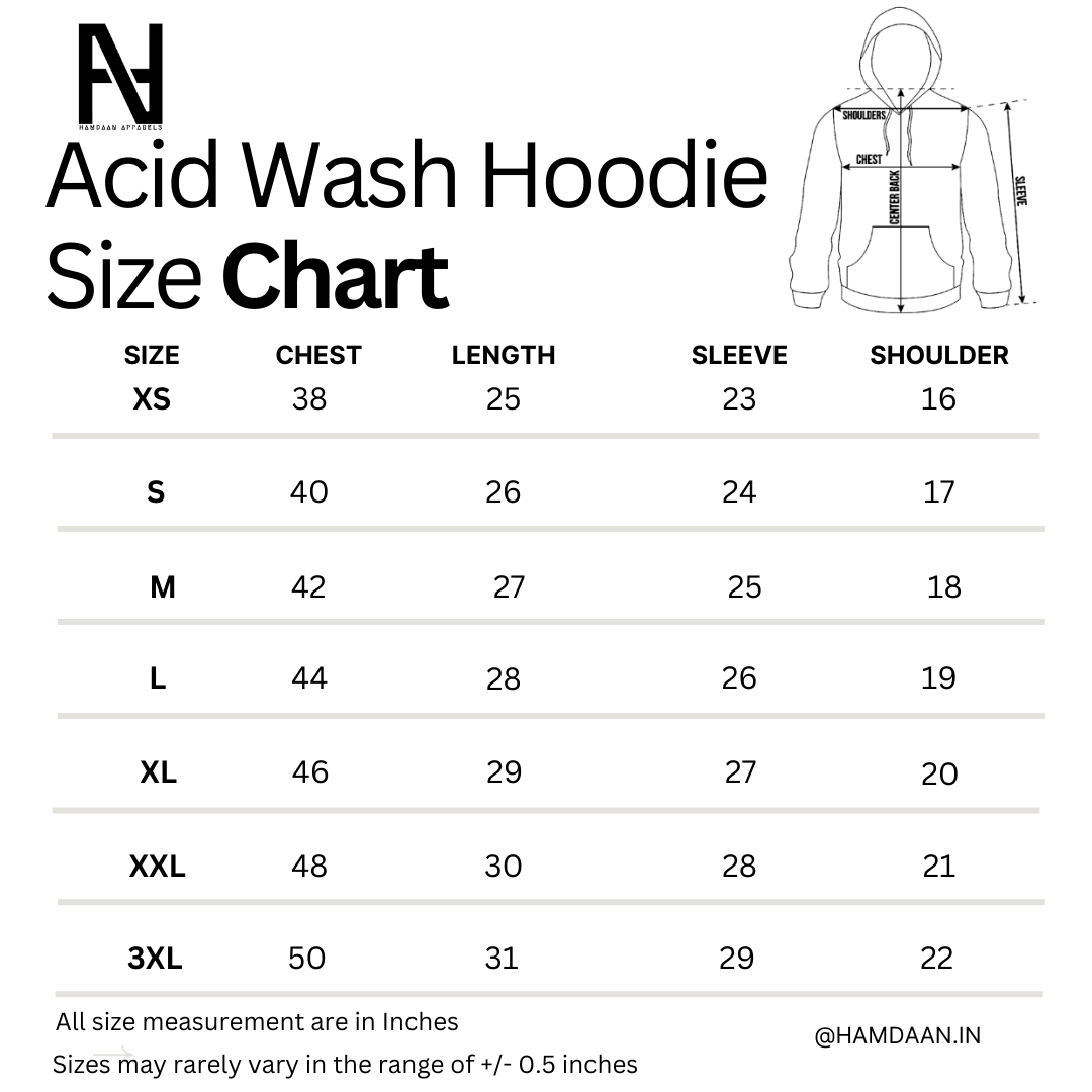 Hamdaan Plain Acid Wash Hoodie