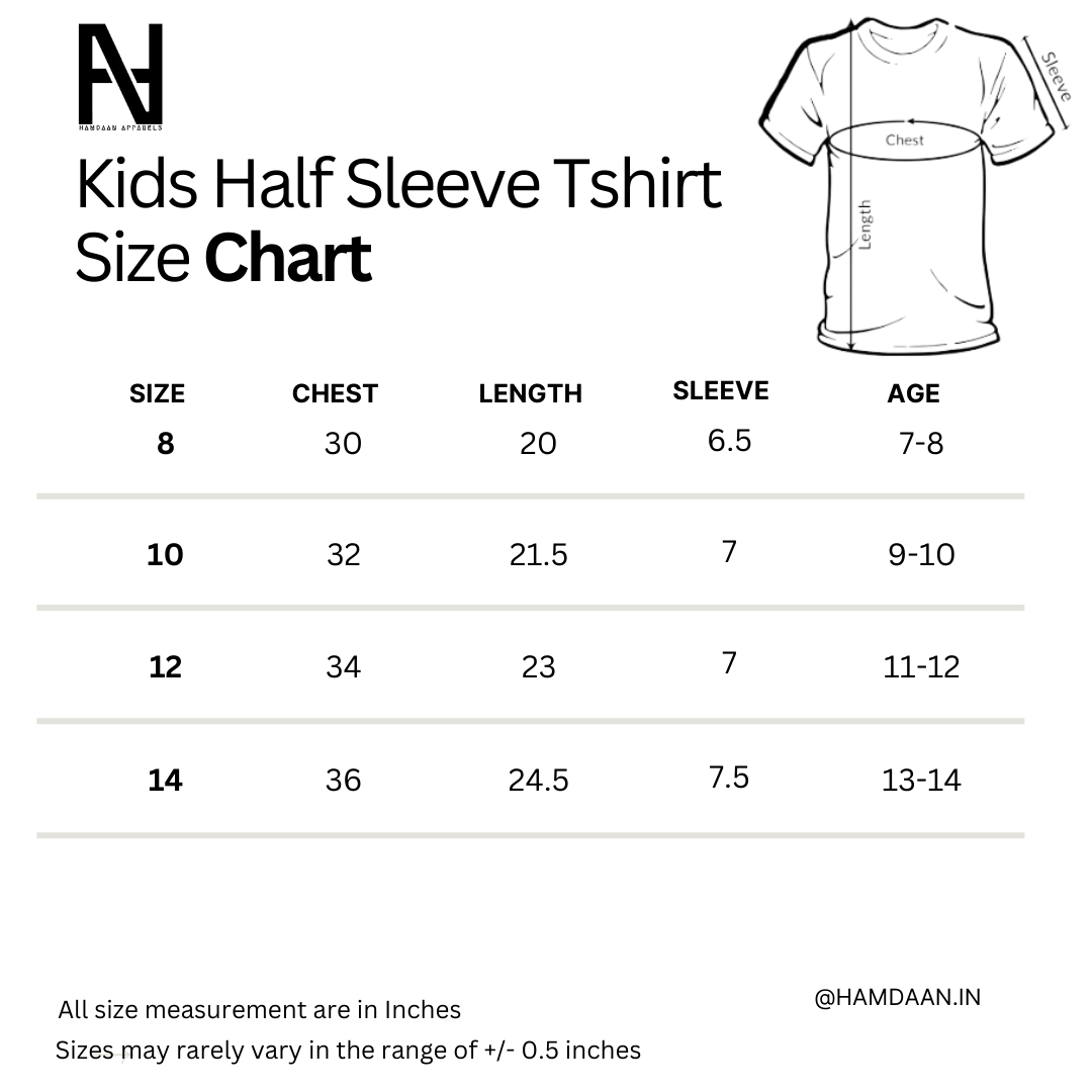 Arabic Letters Balloon Kids Half Sleeve Tshirt