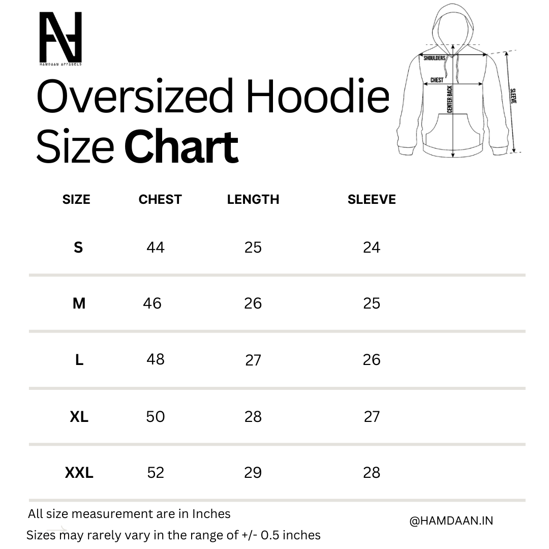 Hamdaan Solids Plain Color Oversized Hoodie