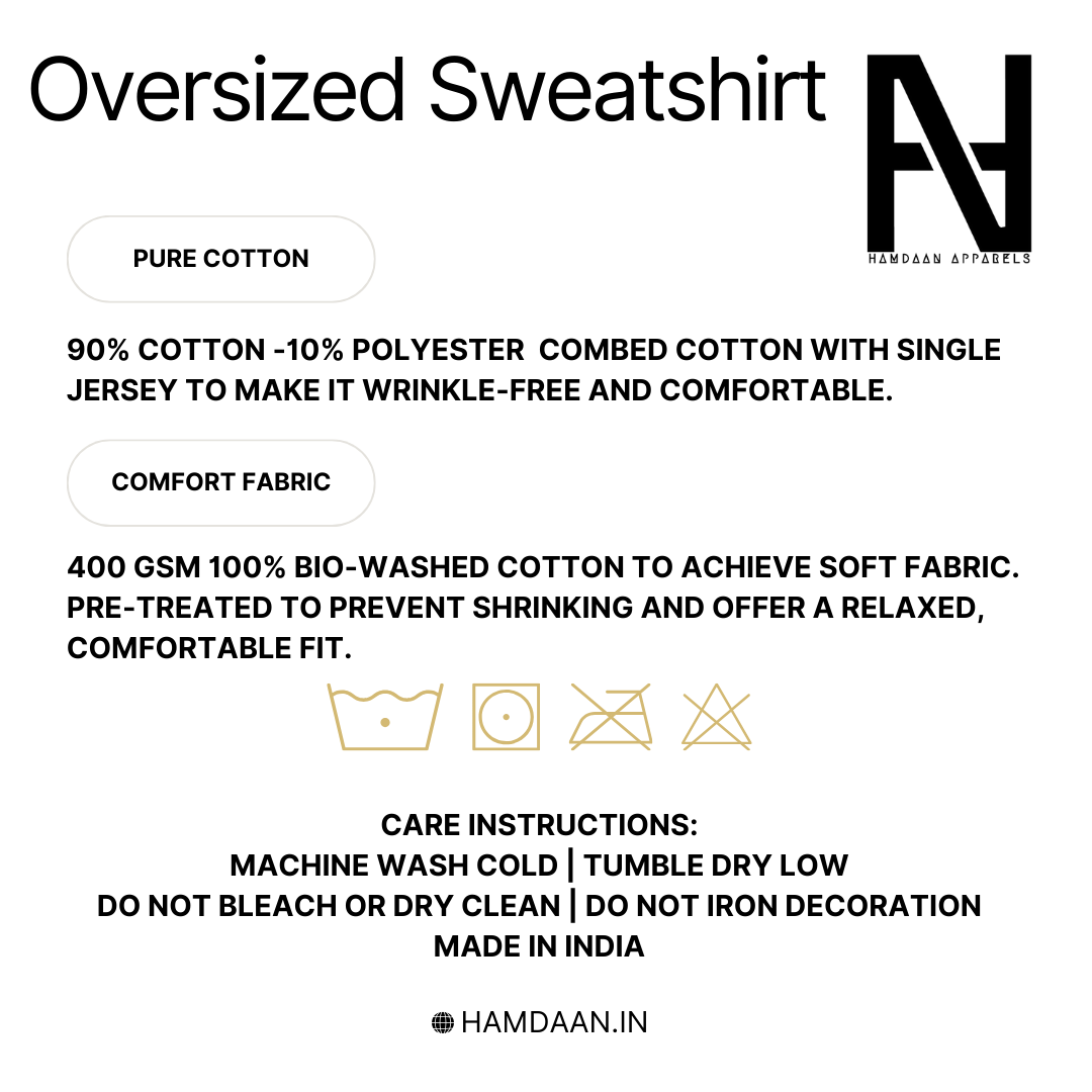 Noon Arabic Letter Carpet Oversized Sweatshirt