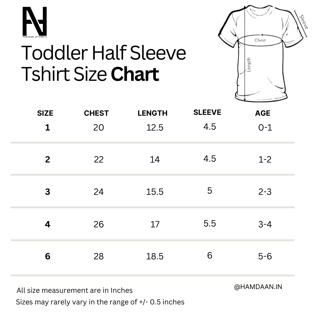 Hamdaan Solid Color Toddler Half Sleeve Tshirt