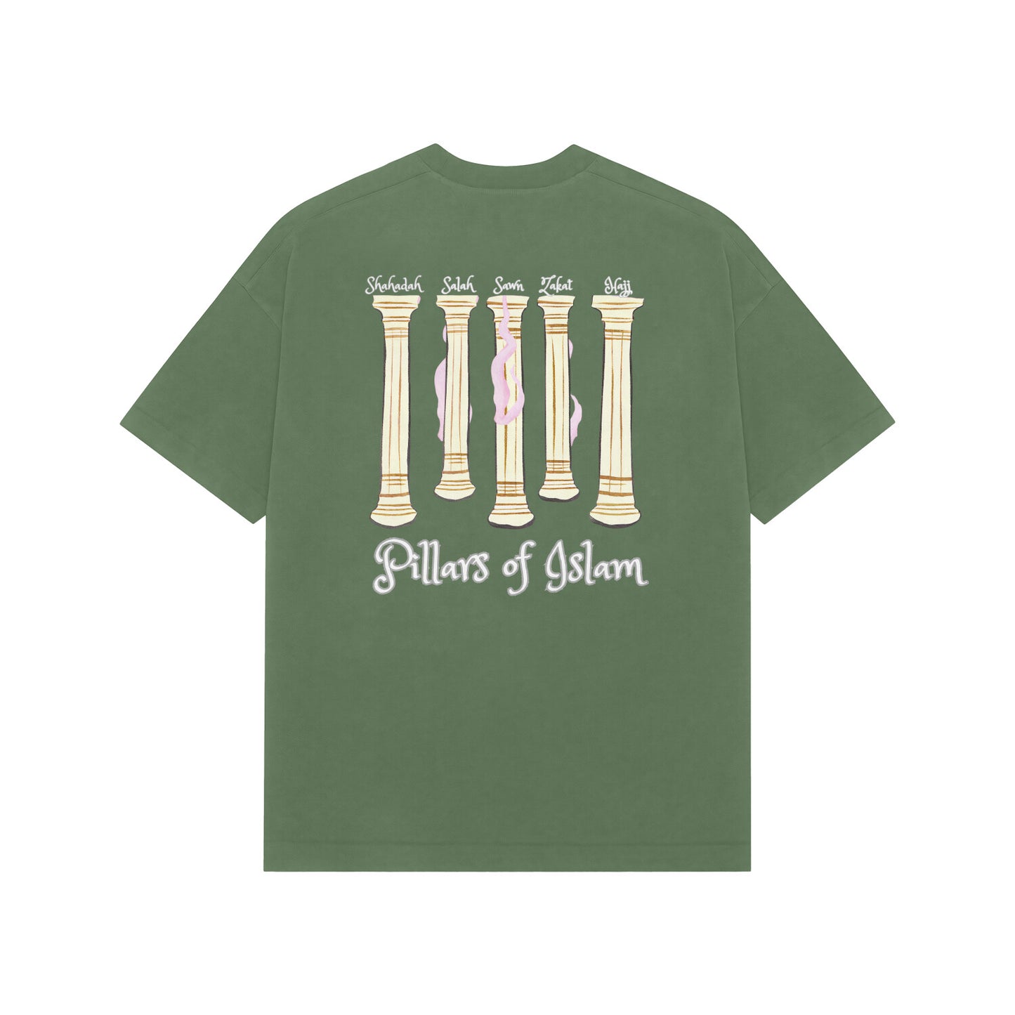 Five Pillars Of Islam W French Terry Cotton Oversized Tshirt