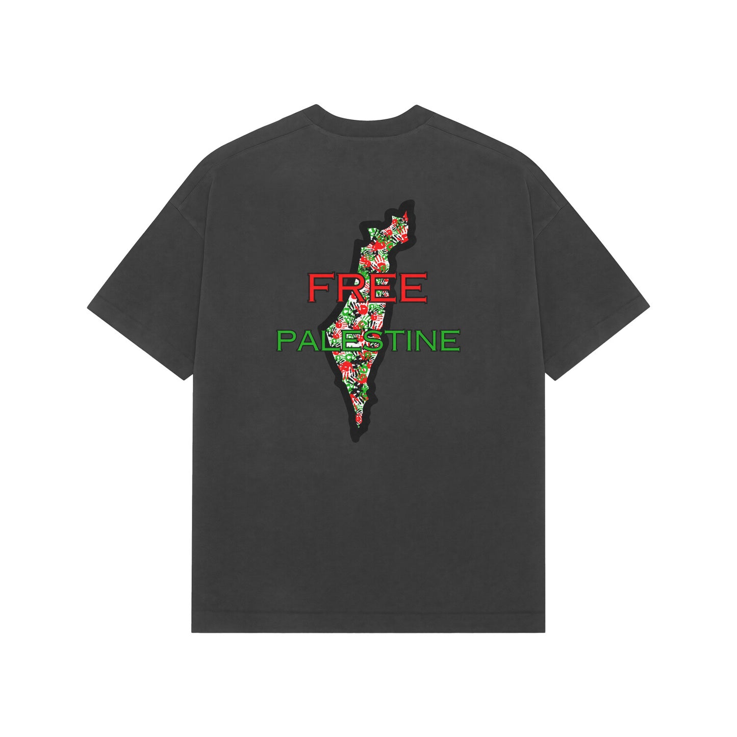 Free Palestine Map French Terry Cotton Oversized Tshirt