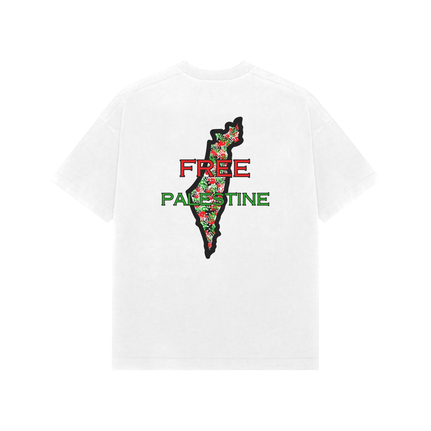 Free Palestine Map French Terry Cotton Oversized Tshirt