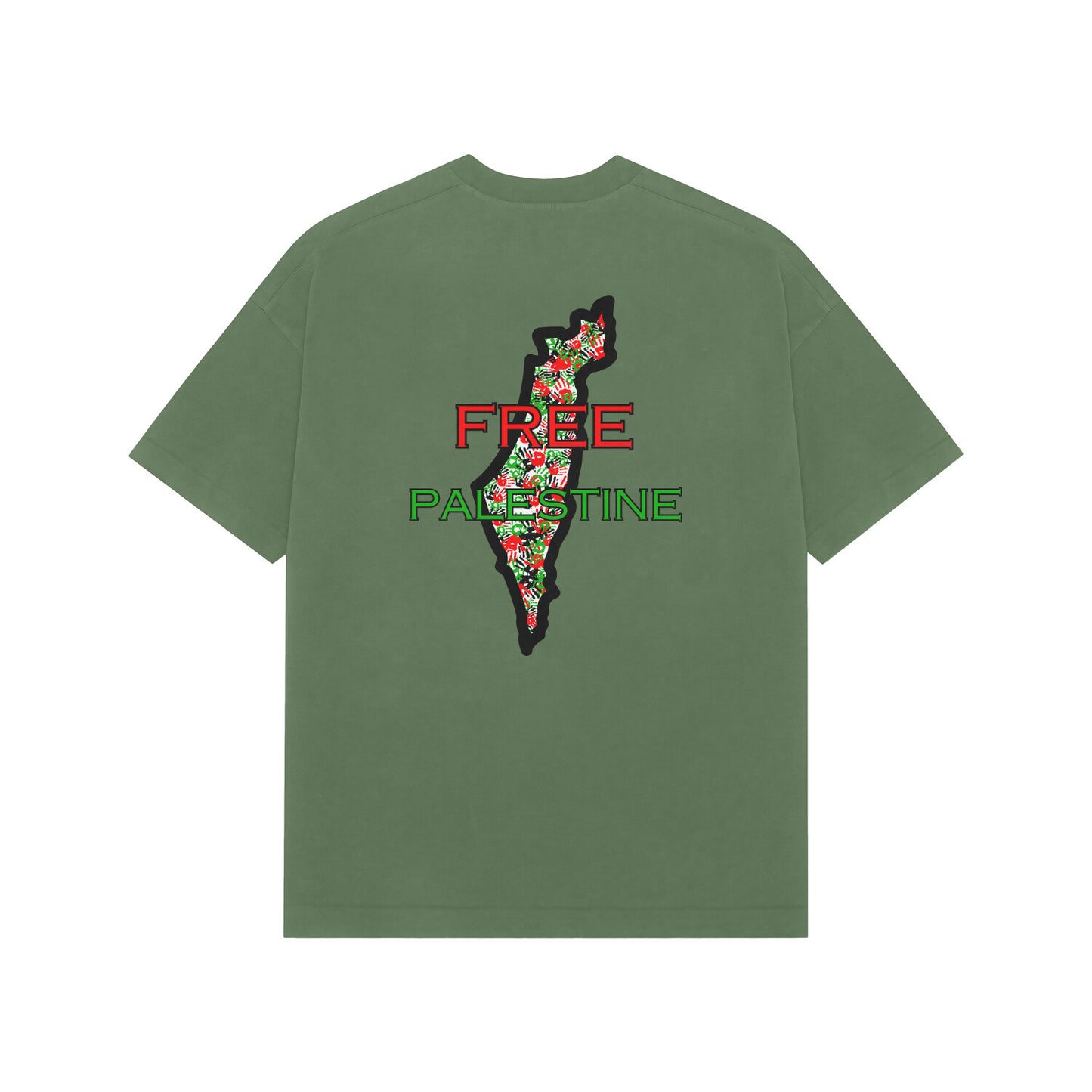 Free Palestine Map French Terry Cotton Oversized Tshirt