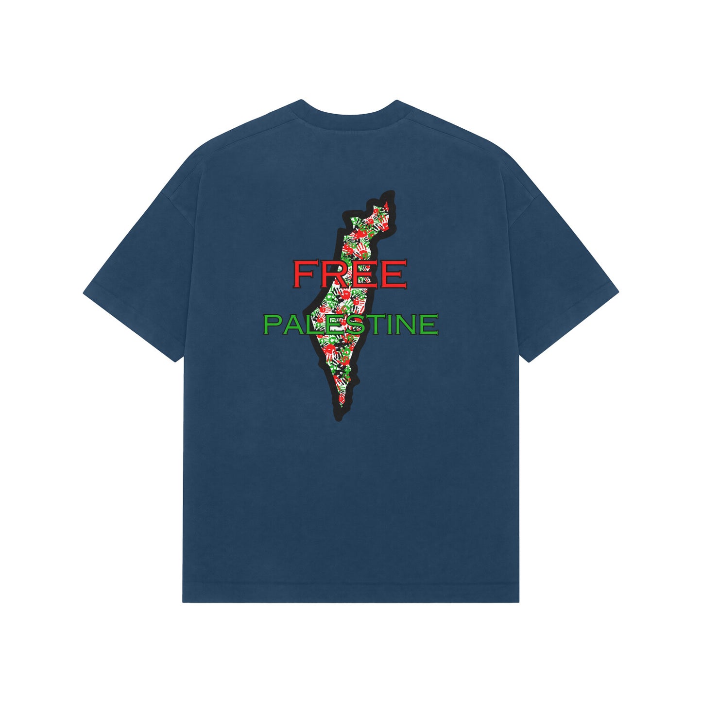 Free Palestine Map French Terry Cotton Oversized Tshirt