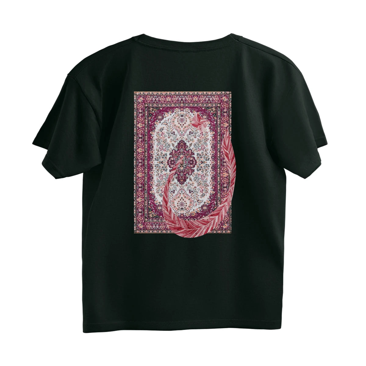 Arabic Letter Noon With Carpet Oversized Tshirt - Bottle Green