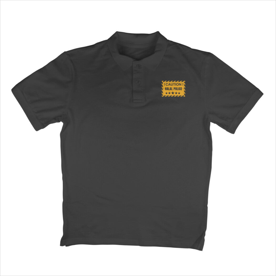 Caution Halal Police Polo Tshirt