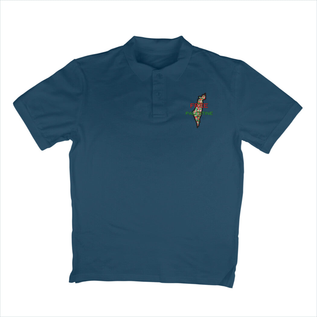 Free Palestine Map Polo Tshirt