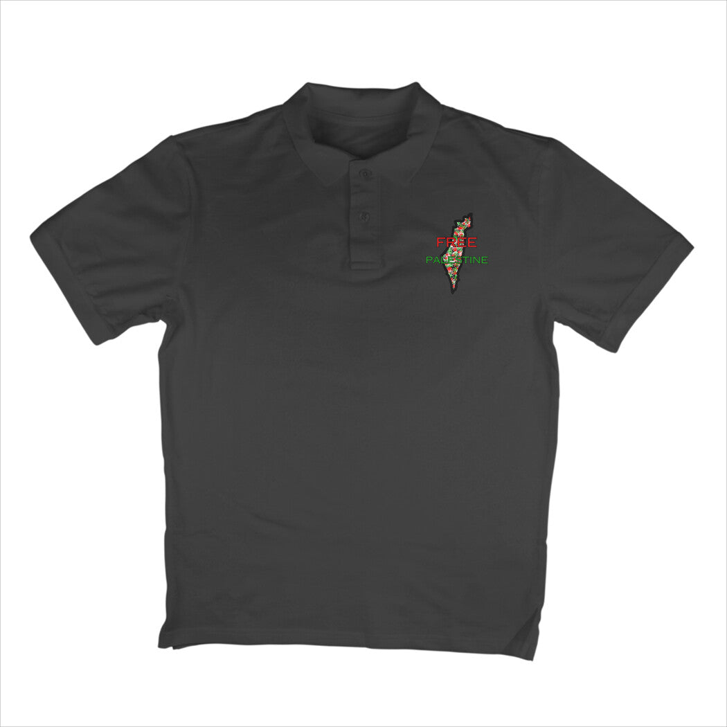 Free Palestine Map Polo Tshirt