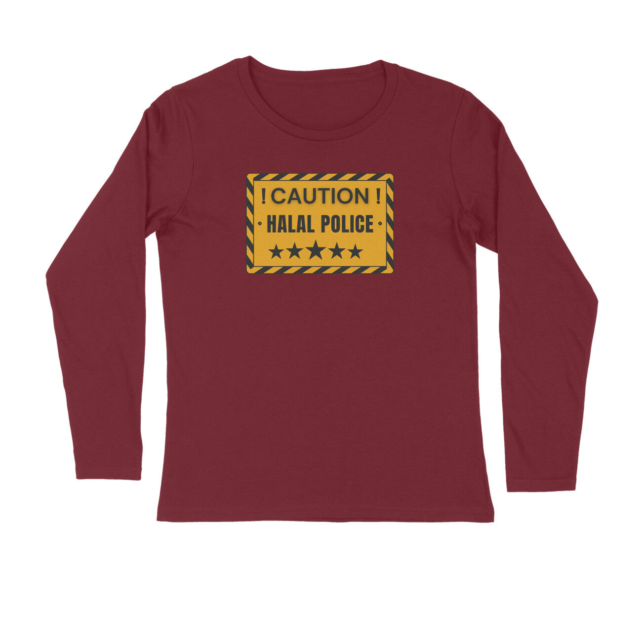 Caution Halal Police Full Sleeve Tshirt