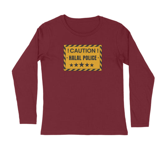 Caution Halal Police Full Sleeve Tshirt