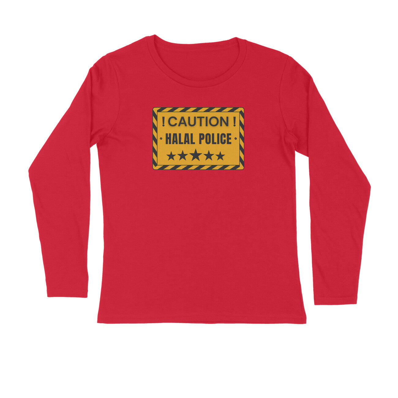 Caution Halal Police Full Sleeve Tshirt