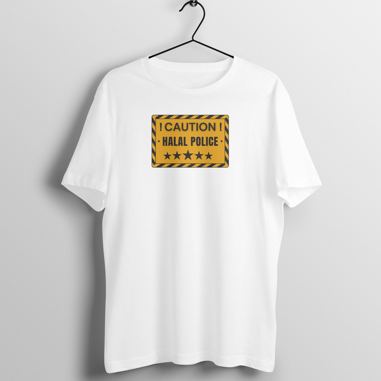 Caution Halal Police Half Sleeve Tshirt