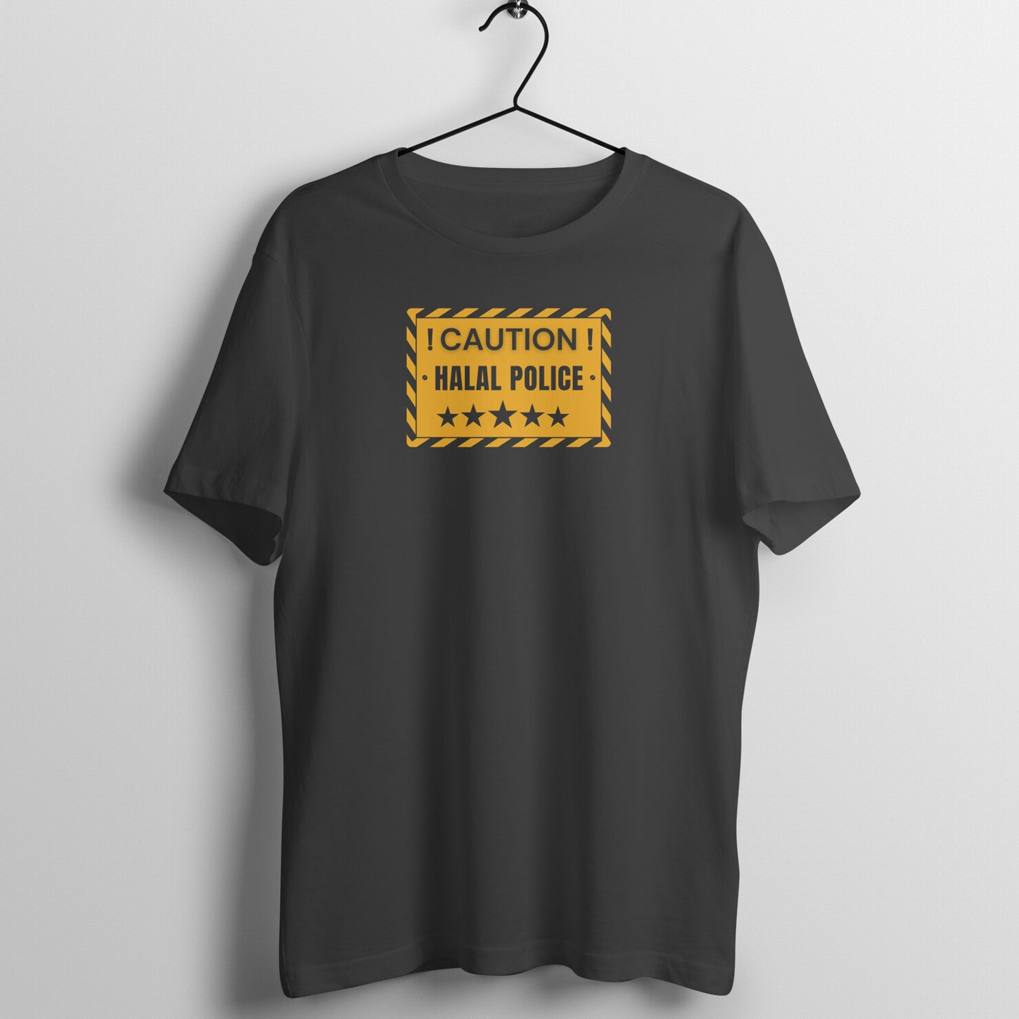 Caution Halal Police Half Sleeve Tshirt