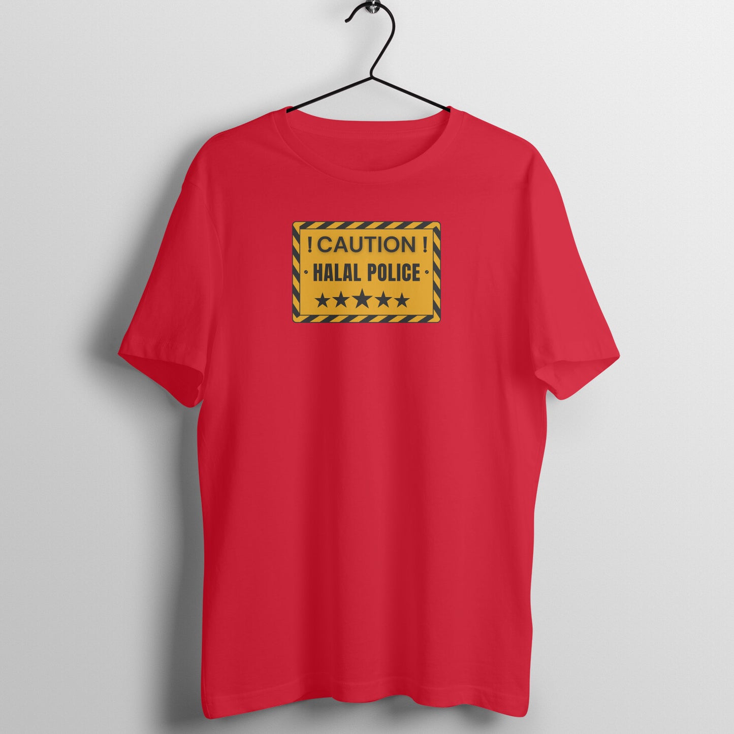 Caution Halal Police Half Sleeve Tshirt