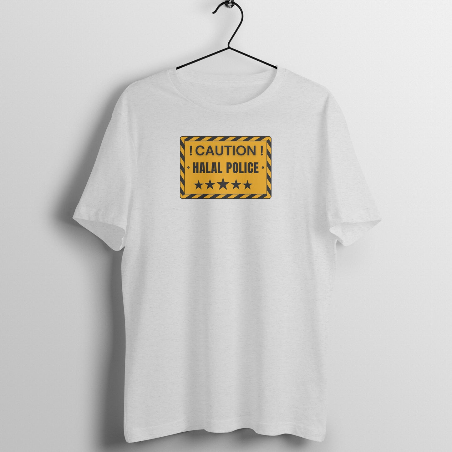 Caution Halal Police Half Sleeve Tshirt