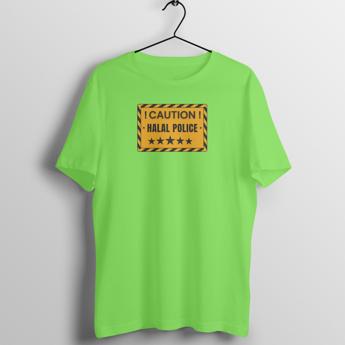 Caution Halal Police Half Sleeve Tshirt