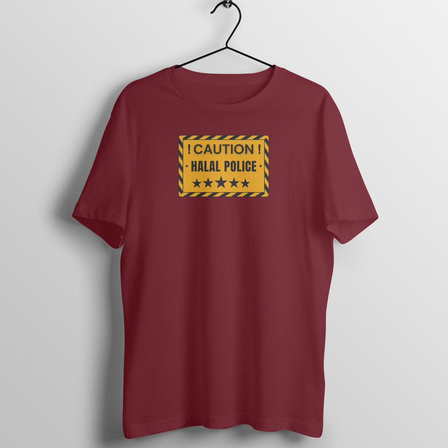 Caution Halal Police Half Sleeve Tshirt