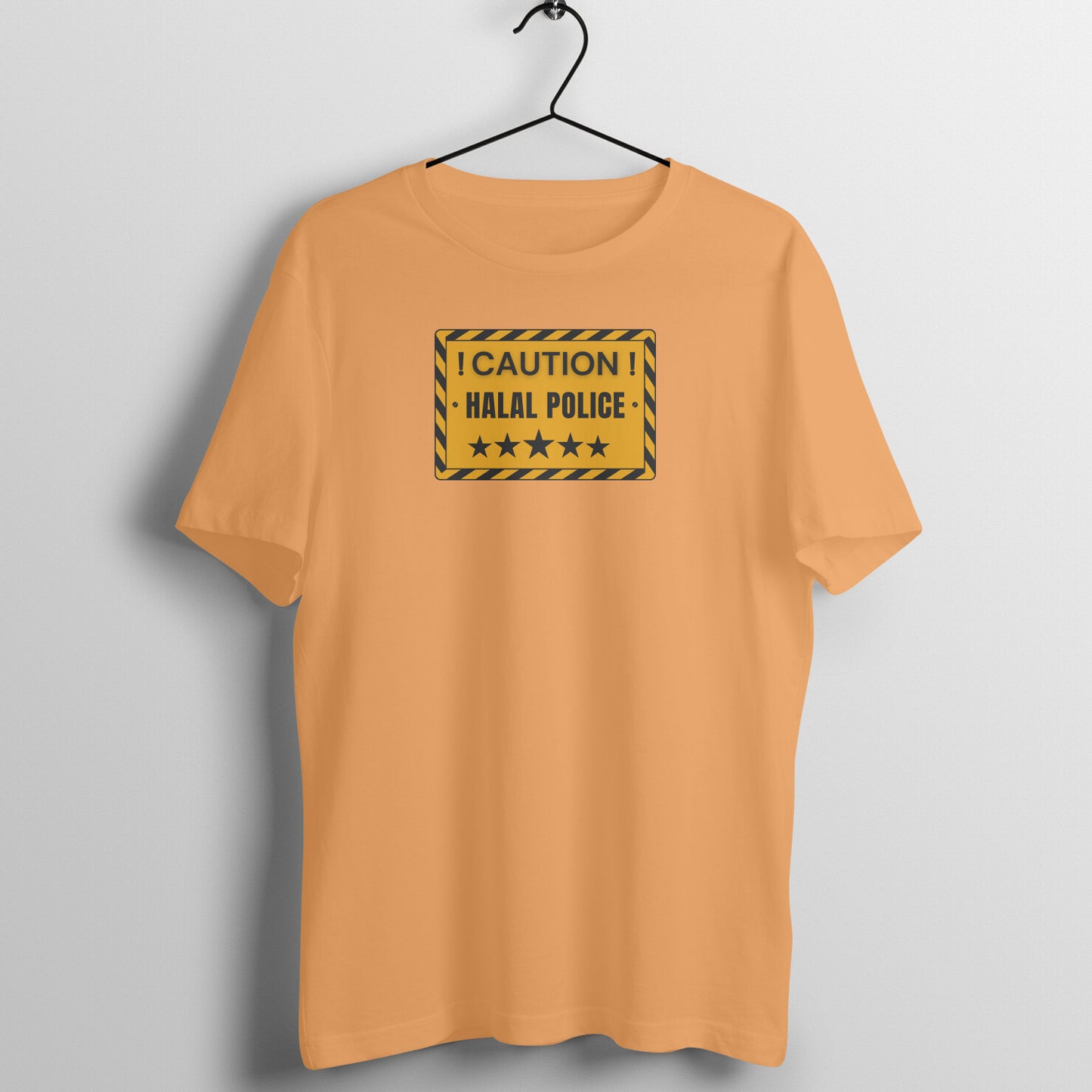 Caution Halal Police Half Sleeve Tshirt