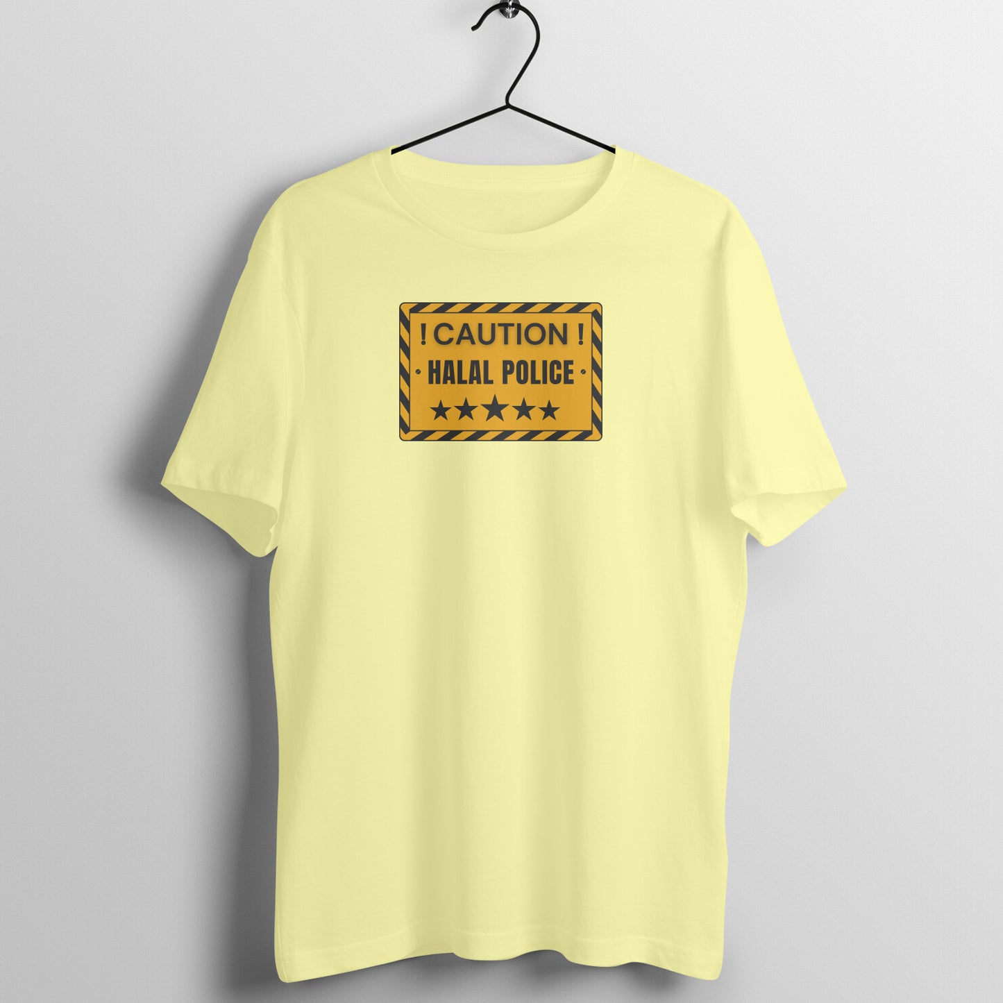 Caution Halal Police Half Sleeve Tshirt