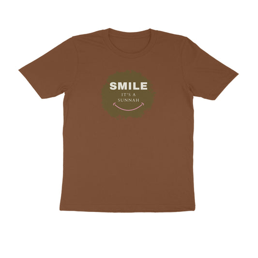 Smile It's a Sunnah Brown Printed Half Sleeve Tshirt