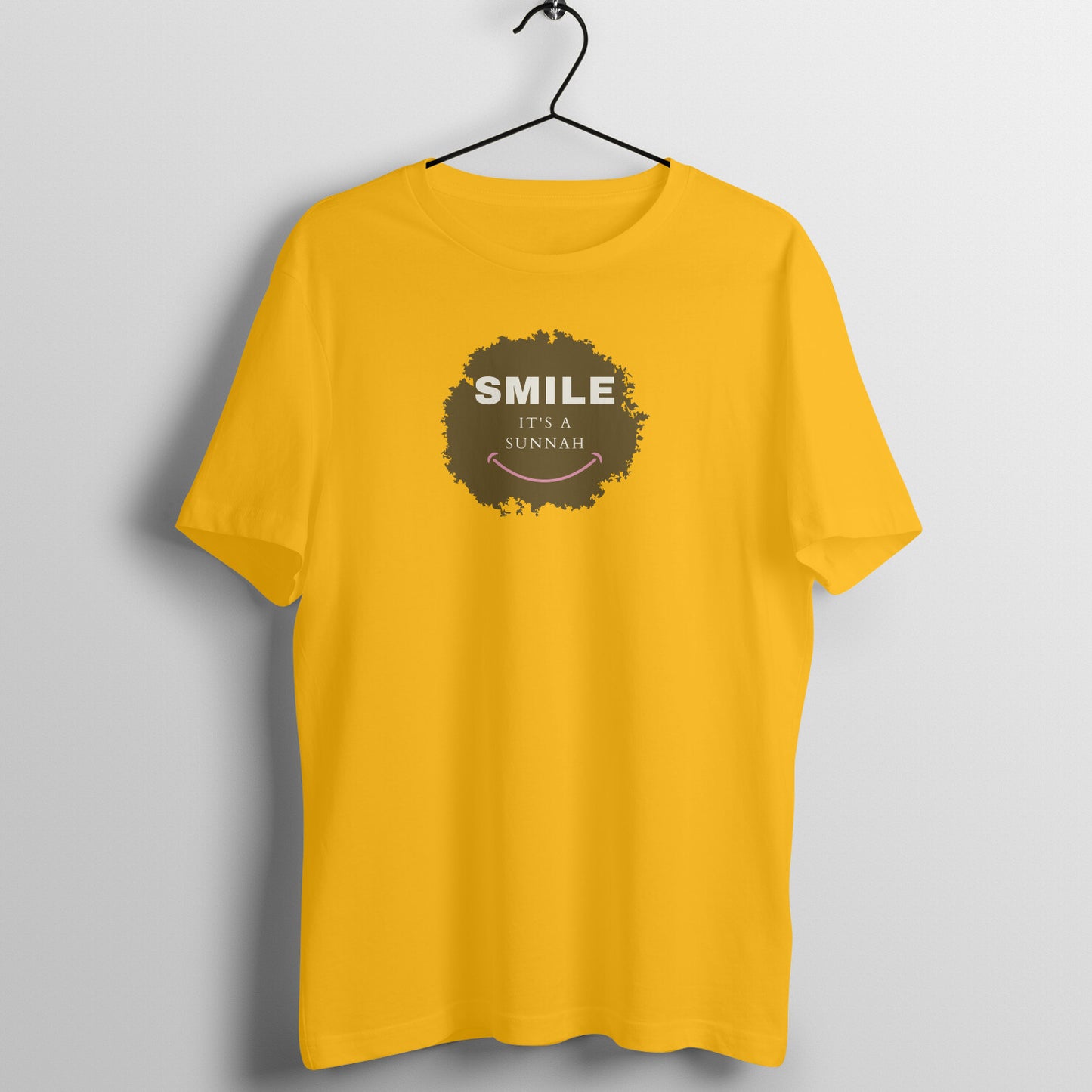 Smile It's a Sunnah Brown Printed Half Sleeve Tshirt