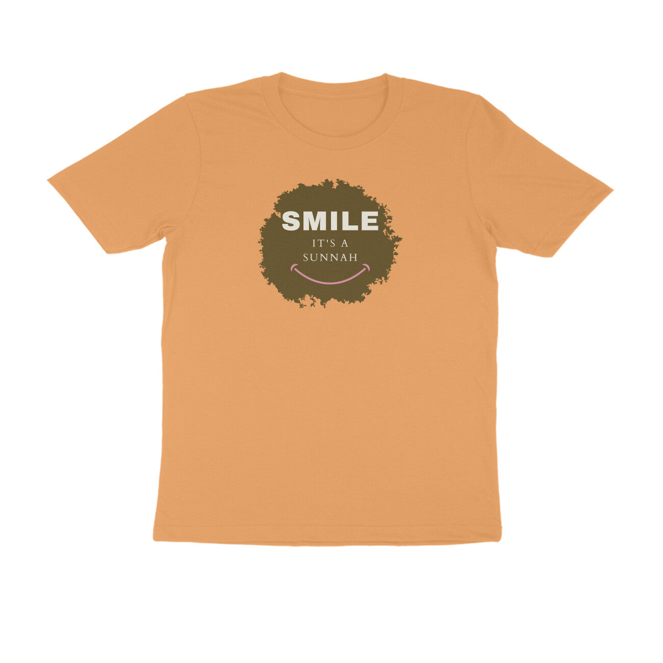 Smile It's a Sunnah Brown Printed Half Sleeve Tshirt