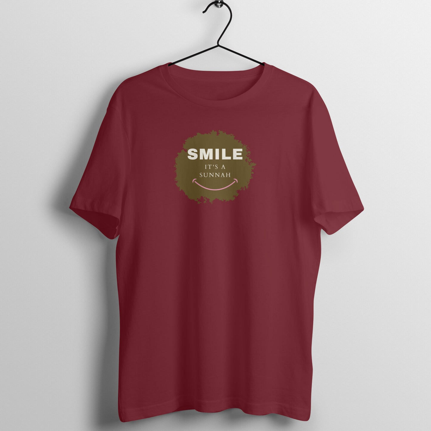 Smile It's a Sunnah Brown Printed Half Sleeve Tshirt