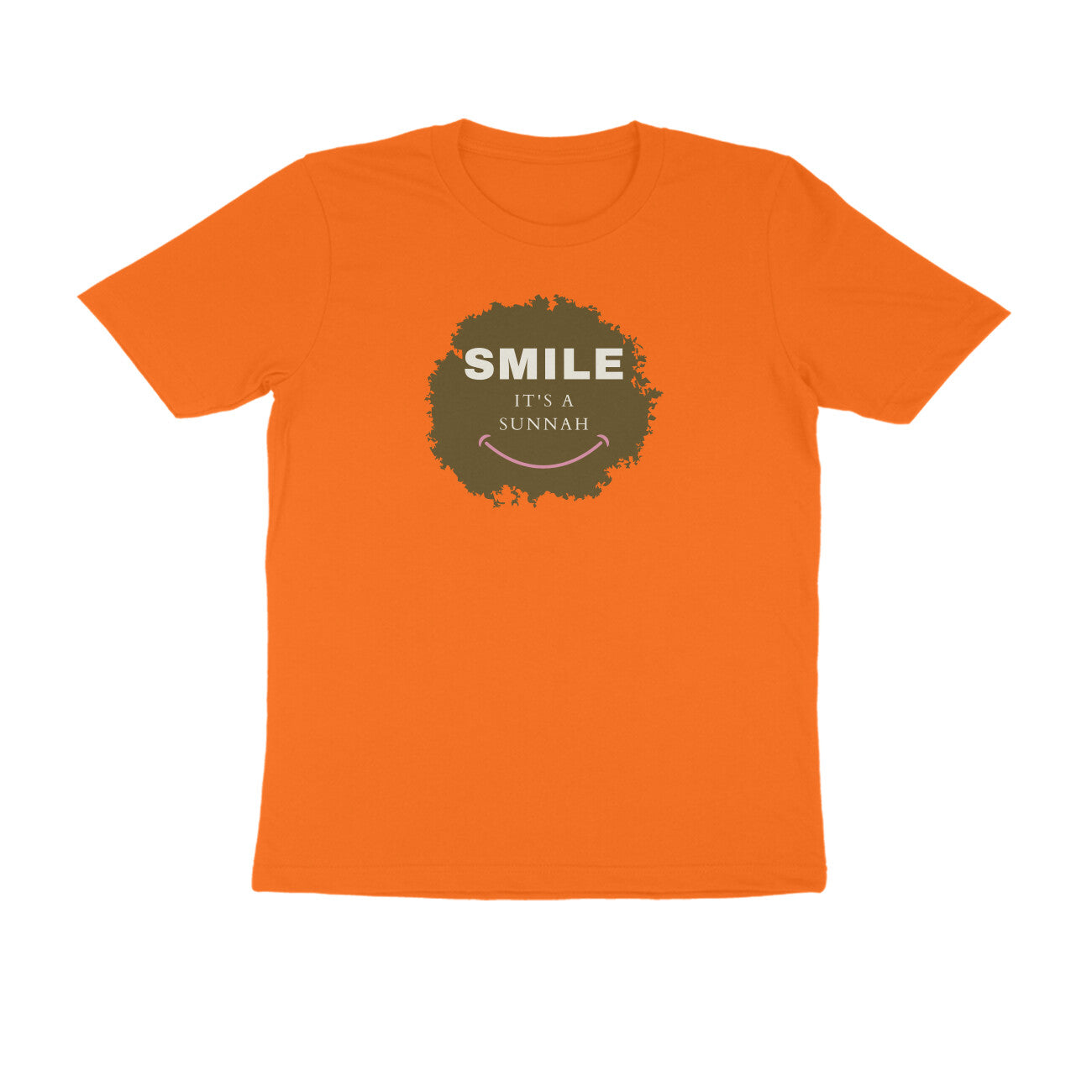Smile It's a Sunnah Brown Printed Half Sleeve Tshirt