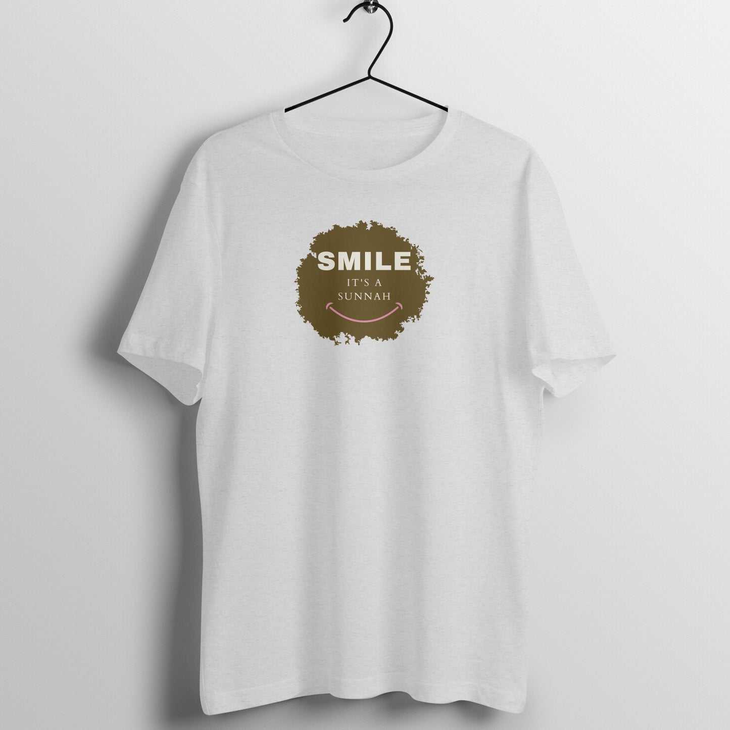 Smile It's a Sunnah Brown Printed Half Sleeve Tshirt