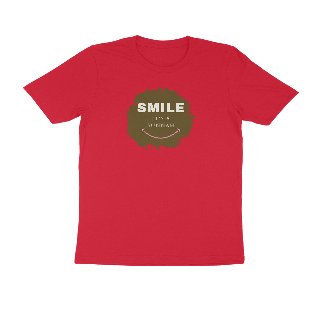 Smile It's a Sunnah Brown Printed Half Sleeve Tshirt