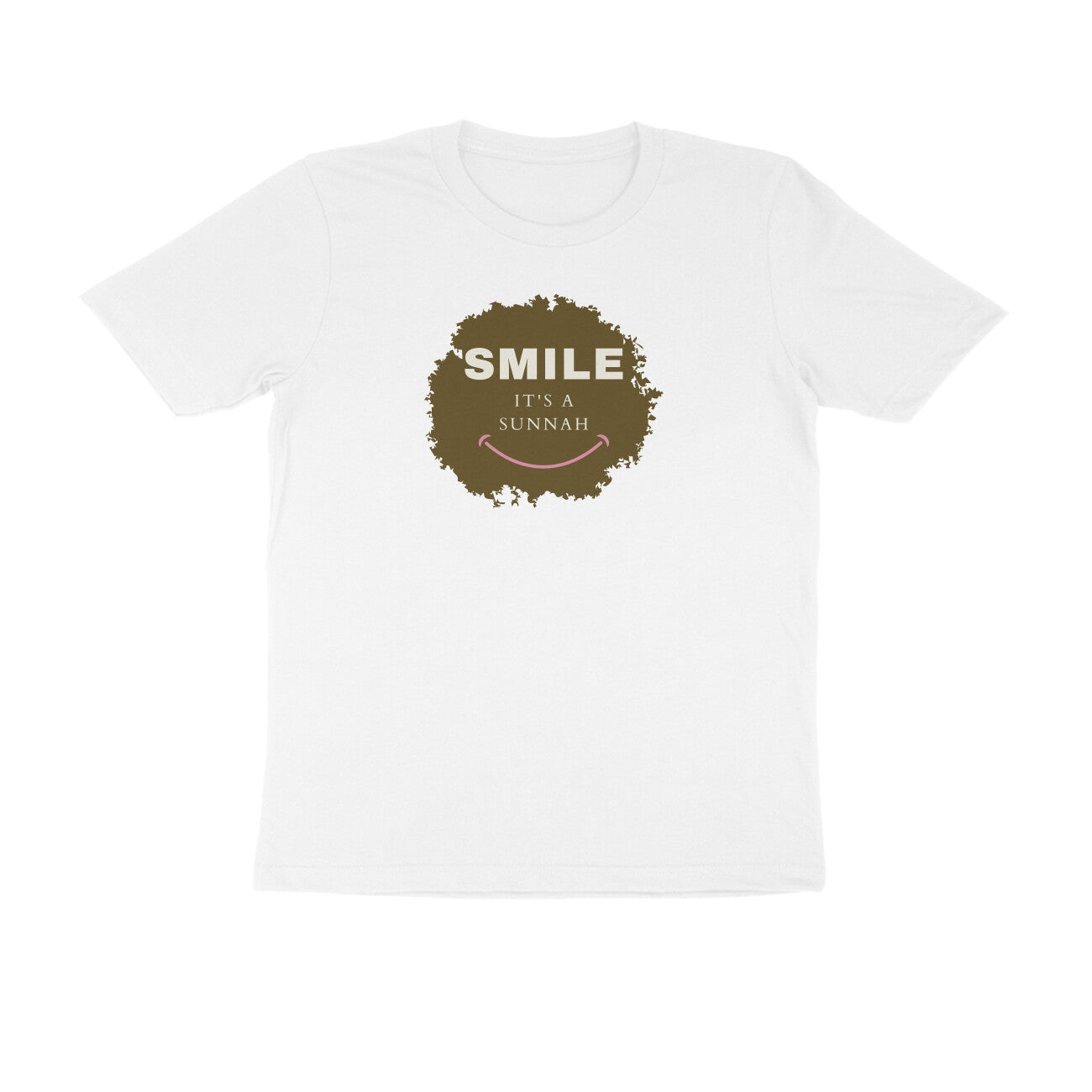 Smile It's a Sunnah Brown Printed Half Sleeve Tshirt