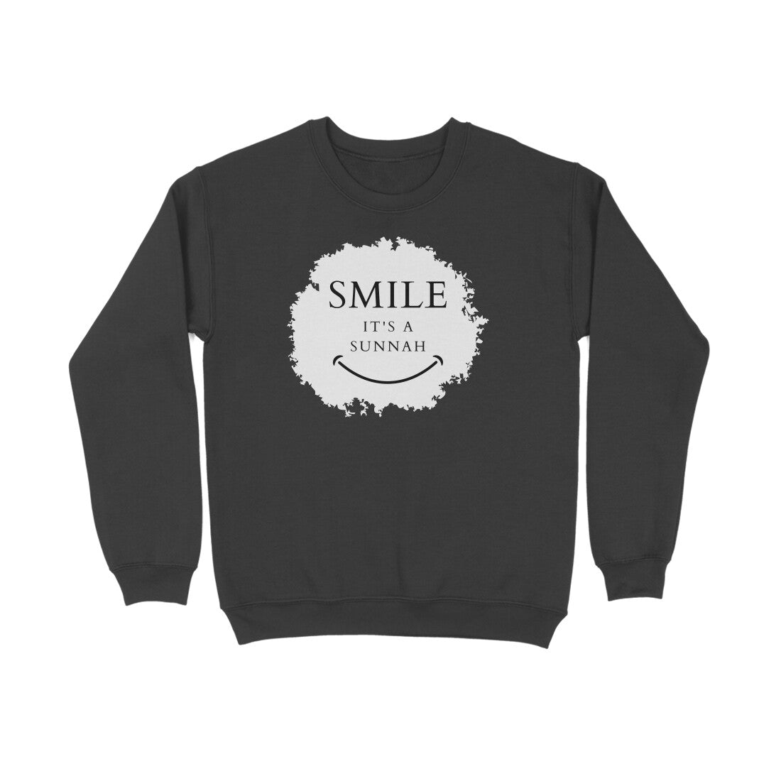Smile It's a Sunnah Black Printed Sweatshirt