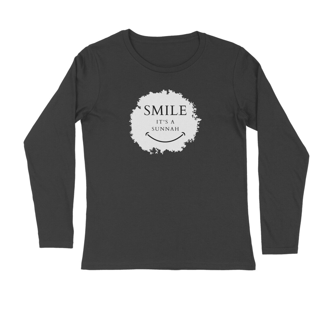 Smile It's a Sunnah Black Printed Full Sleeve Tshirt