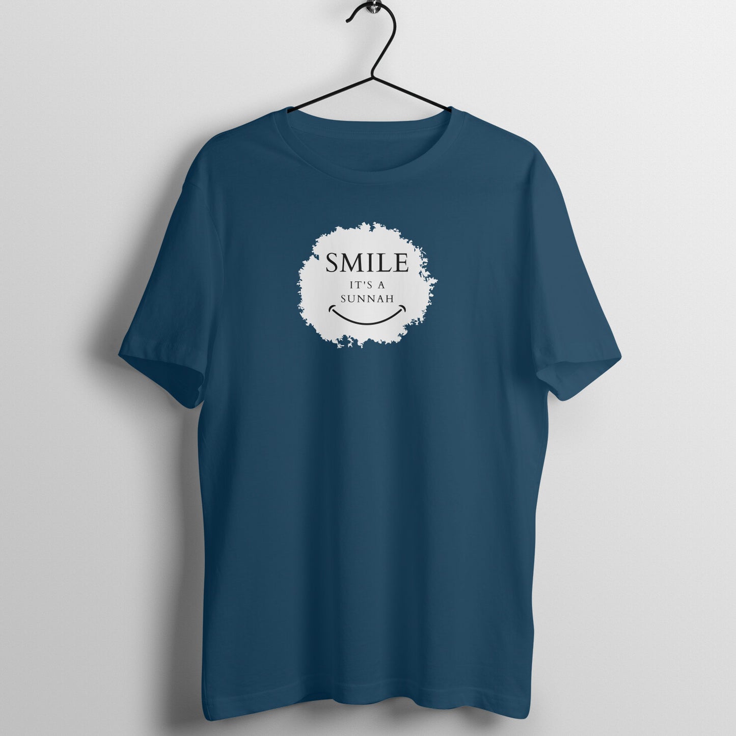 Smile It's a Sunnah Black Printed Half Sleeve Tshirt
