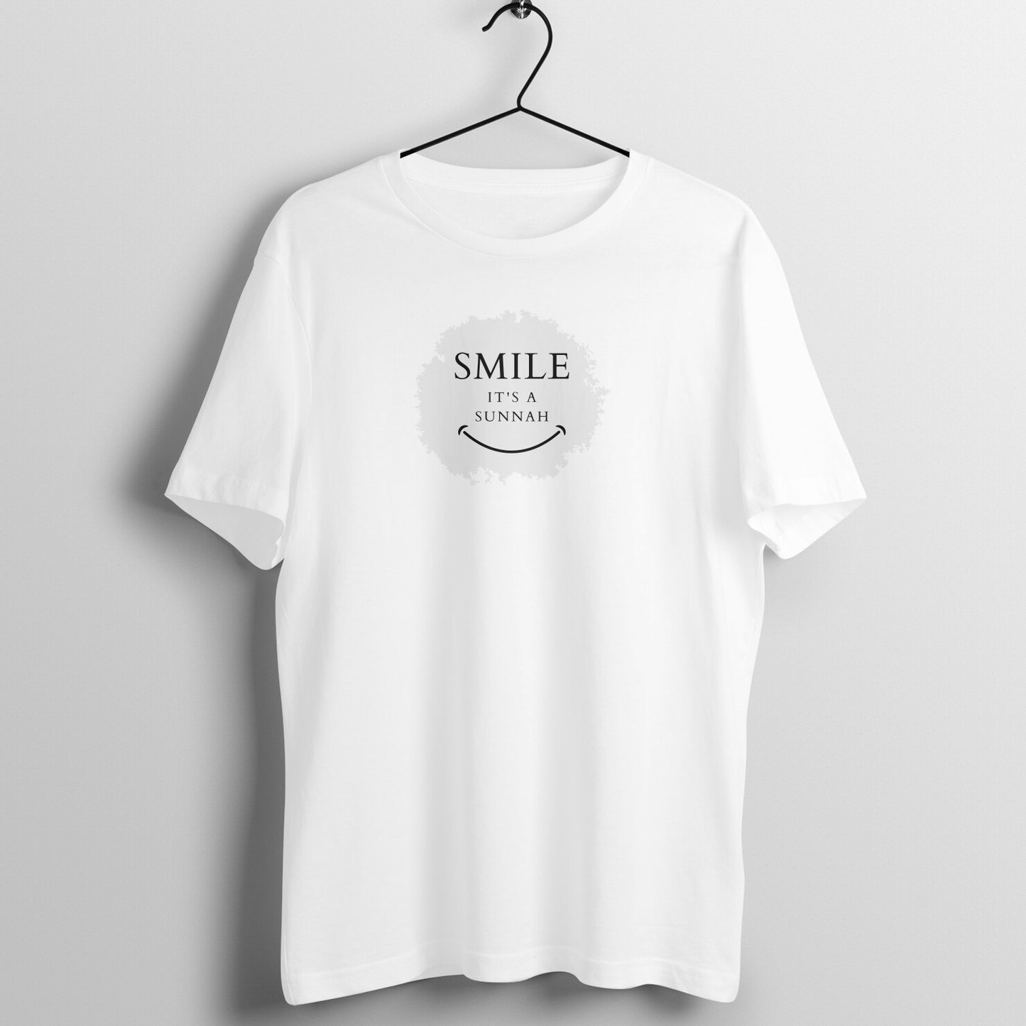 Smile It's a Sunnah Black Printed Half Sleeve Tshirt