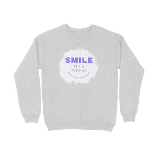Smile It's a Sunnah Purple Pink Printed Sweatshirt
