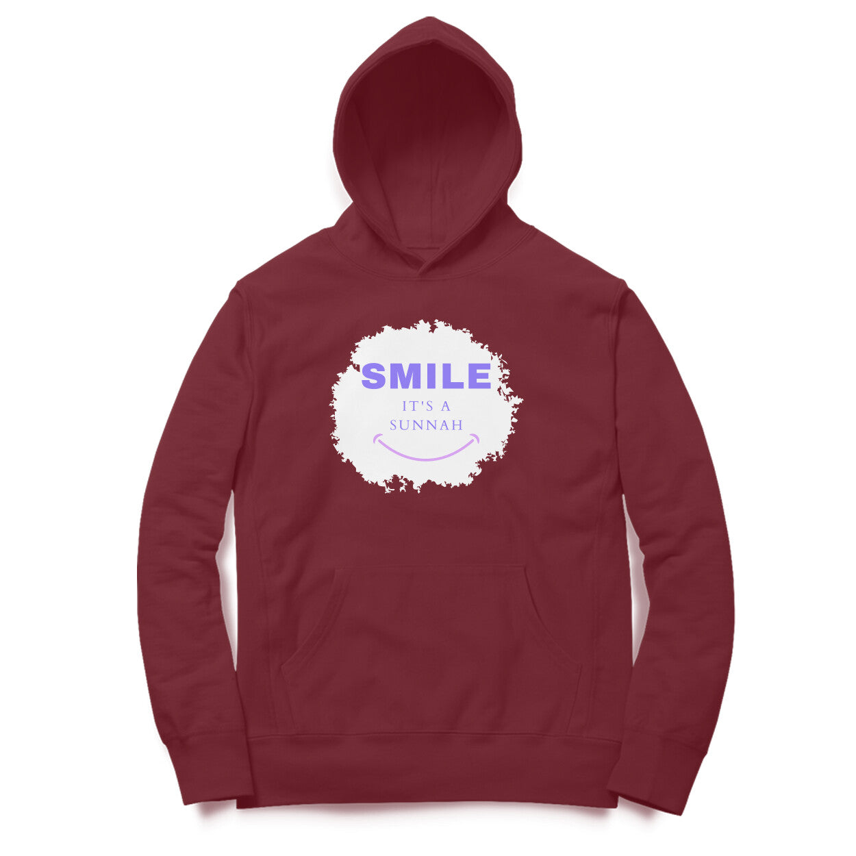 Smile It's a Sunnah Purple Pink Printed Hoodie