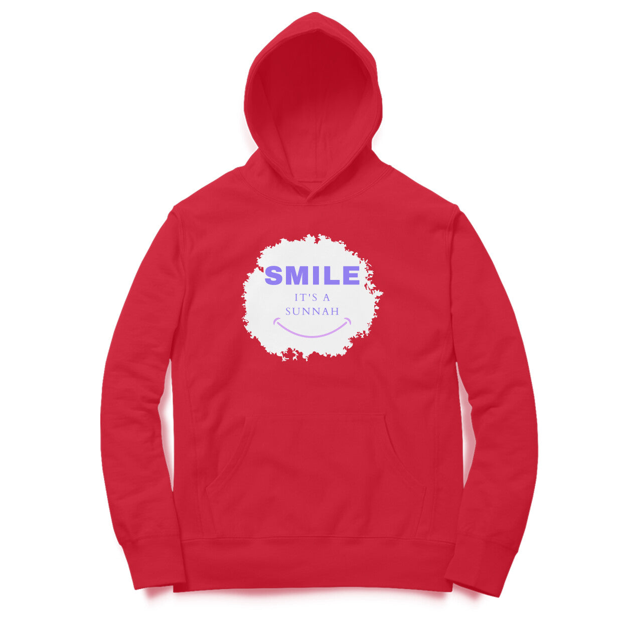 Smile It's a Sunnah Purple Pink Printed Hoodie