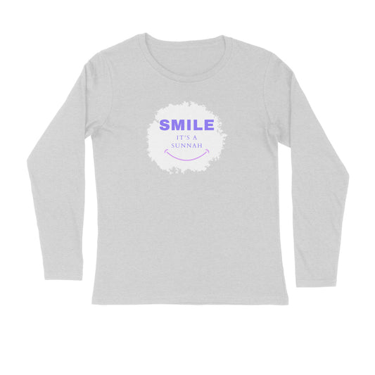 Smile It's a Sunnah Purple Pink Printed Full Sleeve Tshirt