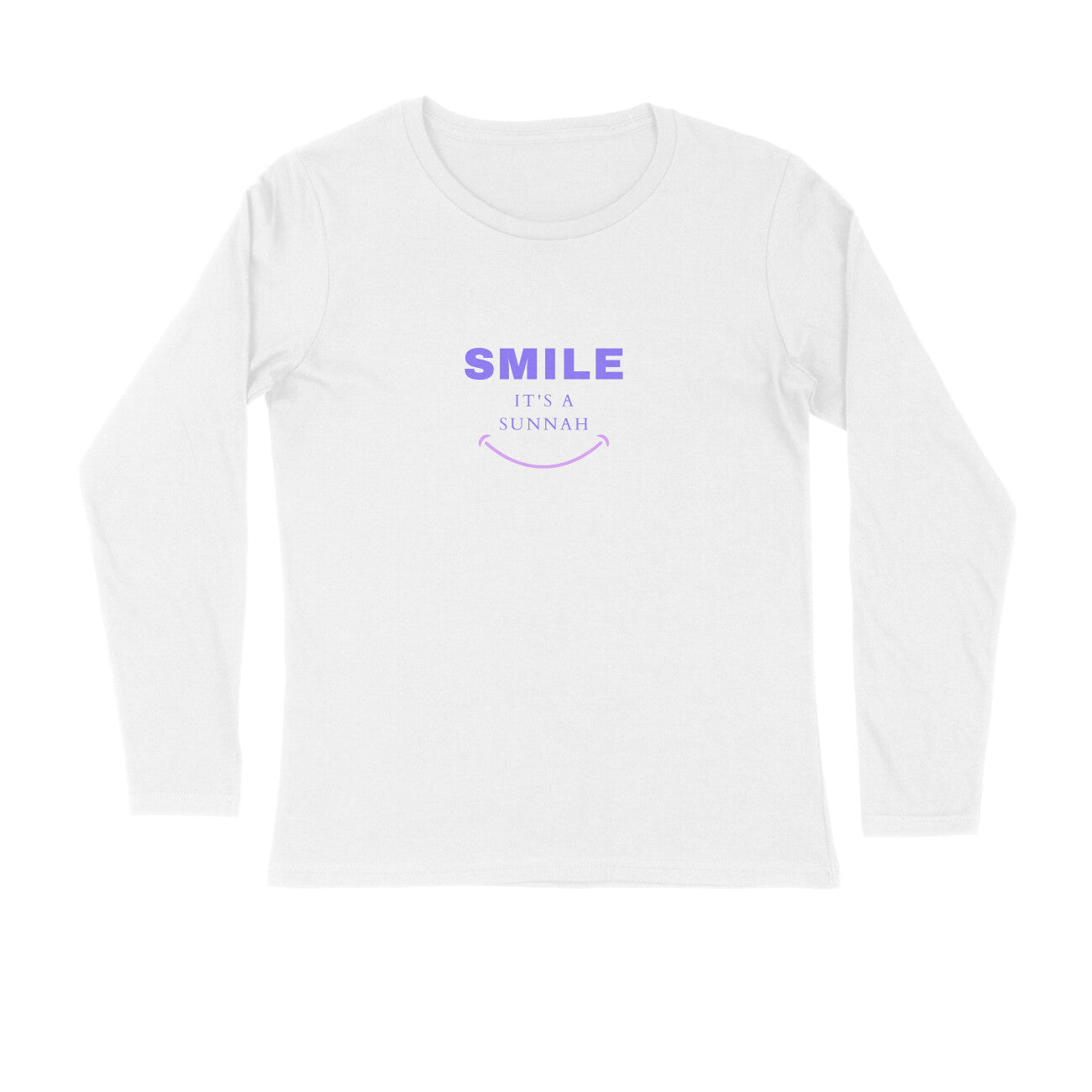 Smile It's a Sunnah Purple Pink Printed Full Sleeve Tshirt